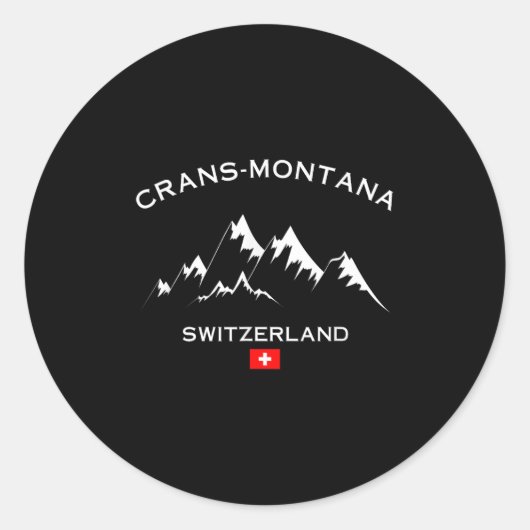 Crans-montana Schweizer Alpen Skigebiet Lugano Runder Aufkleber (Vorderseite)