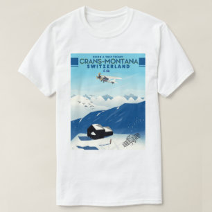 Cransmontana die Schweiz Skiplakat T-Shirt