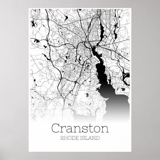 Cranston Map - Rhode Island - City Map Poster (Vorne)
