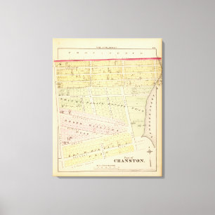 Cranston, RI-Karte Leinwanddruck