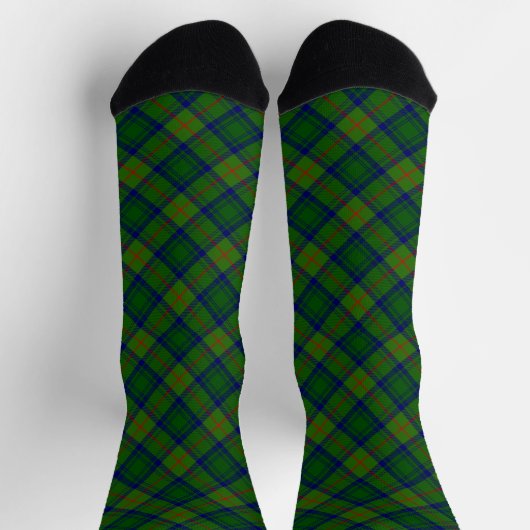 Cranstoun-Tartan Grün Blau Karo Socken (Oben)