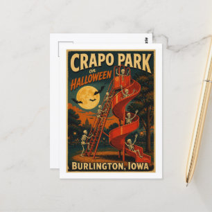 Crapo Park an Halloween Burlington Iowa Postkarte