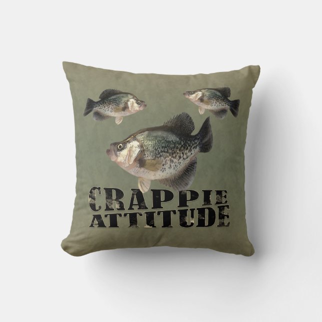 Crappie Attitude Kissen (Vorderseite)