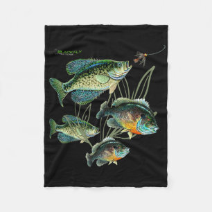 Crappie Bluegill Angel-Shirts Hoodies Schwarz Flie Fleecedecke