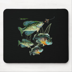 Crappie Bluegill Angel-Shirts Hoodies Schwarz Flie Mousepad