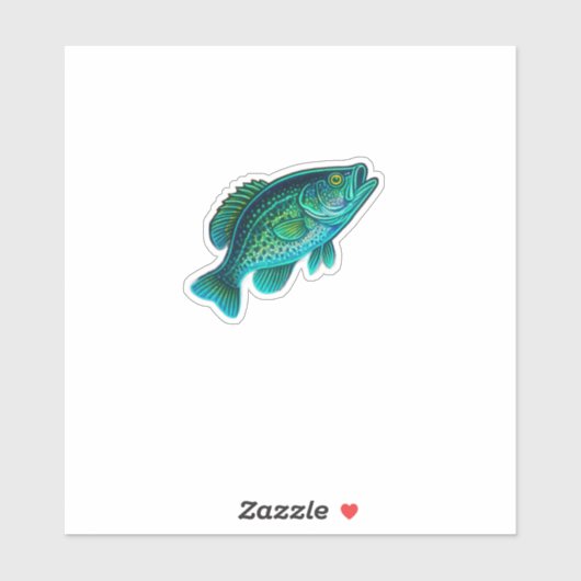 Crappie Cutout Sticker (Blatt)