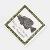 Crappie Fischen Sport Geburtstag Grüne Camouflage Serviette (Ecke)