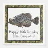 Crappie Fischen Sport Geburtstag Grüne Camouflage  Serviette (Vorderseite)