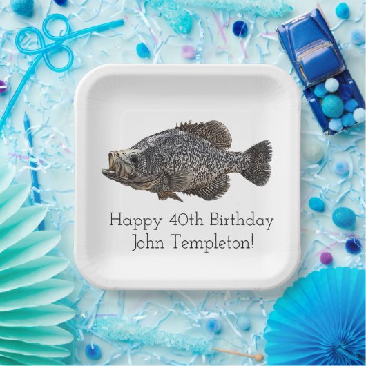 Crappie Fishing Birthday Party Pappteller (Party)