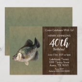 Crappie Fishing Theme 40. Geburtstag Party Einladung (Vorne/Hinten)