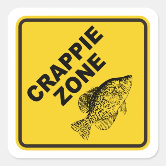 Crappie-Zone Quadratischer Aufkleber (Vorderseite)