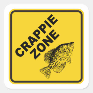 Crappie-Zone Quadratischer Aufkleber