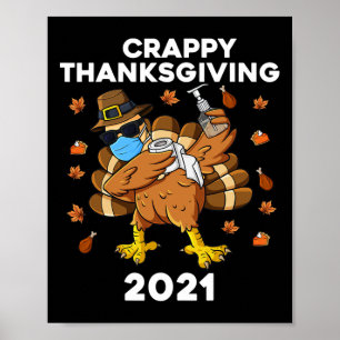 Crappy Erntedank Dabbing Turkey Pilgrim Boys Ki Poster