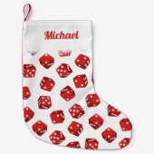 Craps Red Dice Casino Thema Kleiner Weihnachtsstrumpf (Vorderseite)