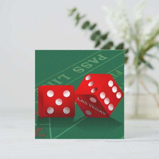 Craps Table mit Las Vegas Diät Einladung (Stehend Vorderseite)