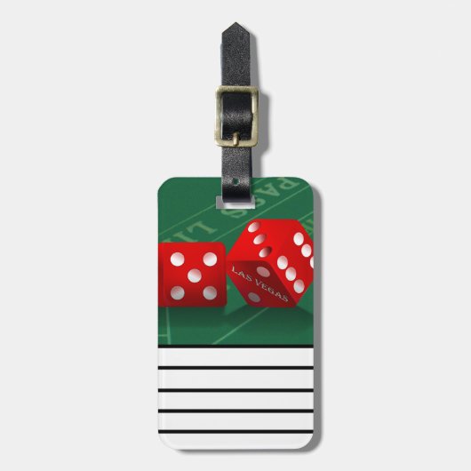 Craps Table mit Las Vegas Diät Gepäckanhänger (Vorderseite vertikal)