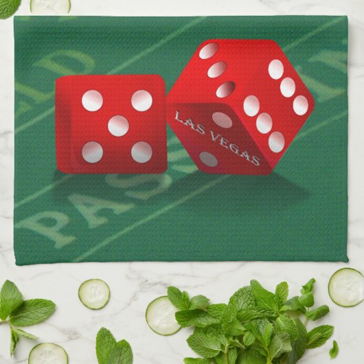Craps Table mit Las Vegas Diät Geschirrtuch (Gefaltet)
