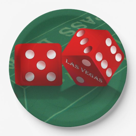 Craps Table mit Las Vegas Diät Pappteller (Vorderseite)