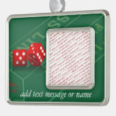 Craps Table mit Las Vegas Diät Rahmen-Ornament Silber (Links)