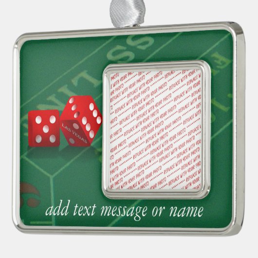 Craps Table mit Las Vegas Diät Rahmen-Ornament Silber (Links)