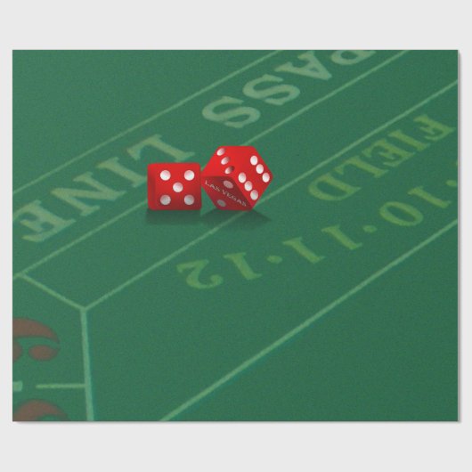 Craps-Tisch mit Las Vegas Dice Wrapping Paper Geschenkpapier (Flach)