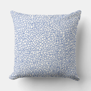 Craquelure-Muster - Navyblau auf Weiß Kissen