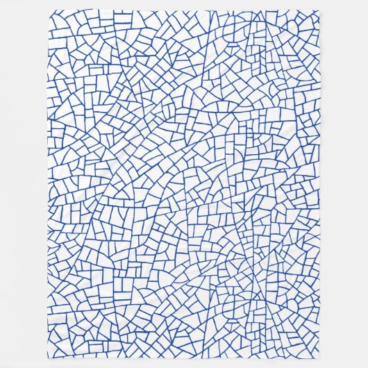 Craquelure Pattern - Navy Blue on White Fleecedecke (Vorderseite)
