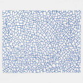 Craquelure Pattern - Navy Blue on White Fleecedecke (Vorderseite (Horizontal))