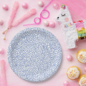 Craquelure Pattern - Navy Blue on White Pappteller (Party)