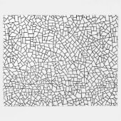 Craquelure Pattern - Schwarz auf Weiß Fleecedecke (Vorderseite (Horizontal))