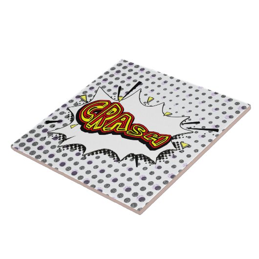 Crash Action Bubble Red and Yellow Typografy Fliese (Seite)