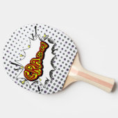 Crash Action Bubble Red and Yellow Typografy Tischtennis Schläger (Seitenansicht)