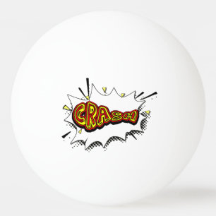 Crash Action Bubble Red and Yellow Typografy Tischtennisball