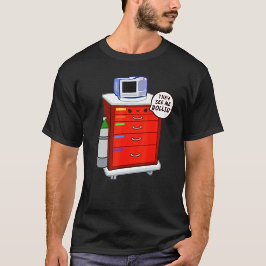 Crash Cart RT Schnellreaktion eiskalte Krankenschw T-Shirt (Vorderseite)