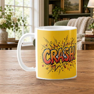 CRASH Comic-Book-Pop-Art-Gelber Becher Kaffeetasse