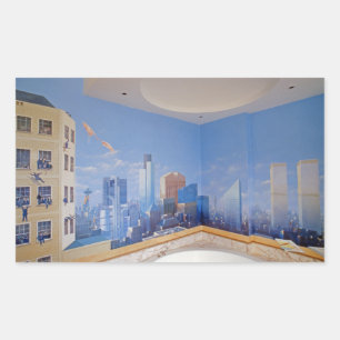 Crash in London New York Rechteckiger Aufkleber