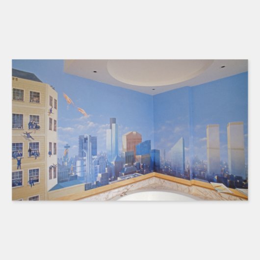 Crash in London New York Rechteckiger Aufkleber (Vorderseite)