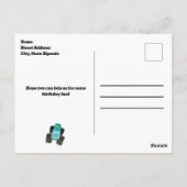 Crash Smash Monster Truck Geburtstag Bash Farbe Postkarte (Rückseite)