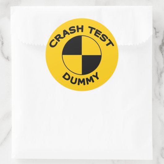 Crash Test Dummy Runder Aufkleber (Tasche)