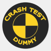 Crash Test Dummy Runder Aufkleber (Vorderseite)