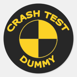 Crash Test Dummy Runder Aufkleber