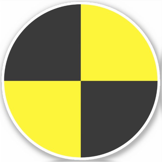 Crash Test Dummy Vinyl Aufkleber | schwarz und gel (Vorderseite)