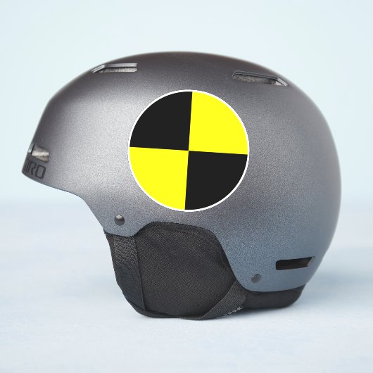 Crash Test Dummy Vinyl Aufkleber | schwarz und gel (Helmseite)