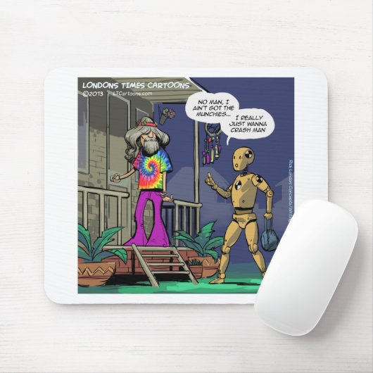 Crash Test Hippie Funny Mousepad (Mit Mouse)