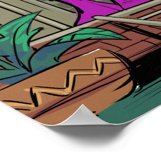 Crash Test Hippie Funny Poster (Ecke)