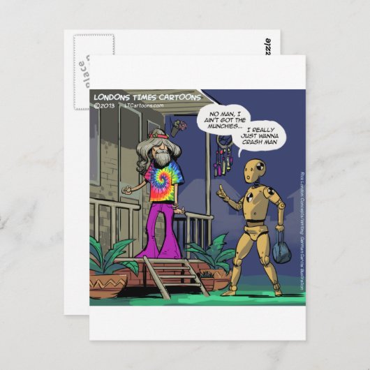 Crash Test Hippie Funny Postkarte (Vorne/Hinten)