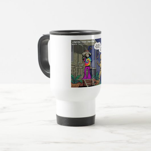 Crash Test Hippie Funny Reisebecher (Vorderseite Links)