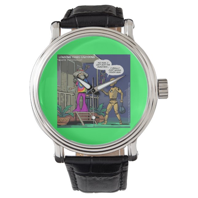 Crash Test Hippie Funny Unisex Watch Armbanduhr (Vorderseite)