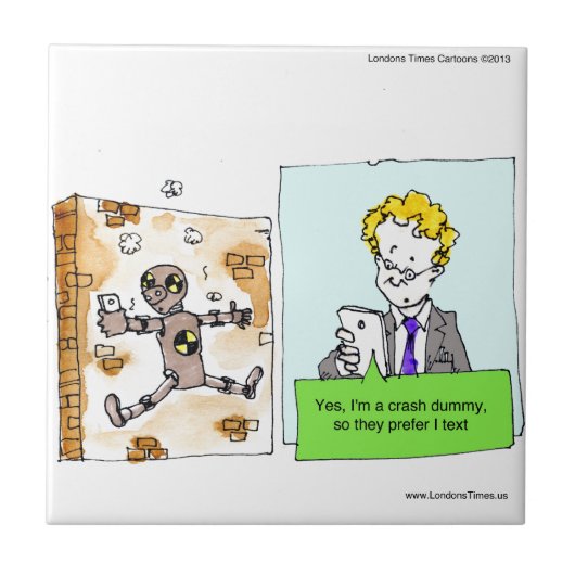 Crash Text Dummy Funny Fliese (Vorderseite)