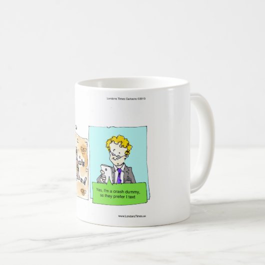 Crash Text Dummy Funny Kaffeetasse (VorderseiteRechts)